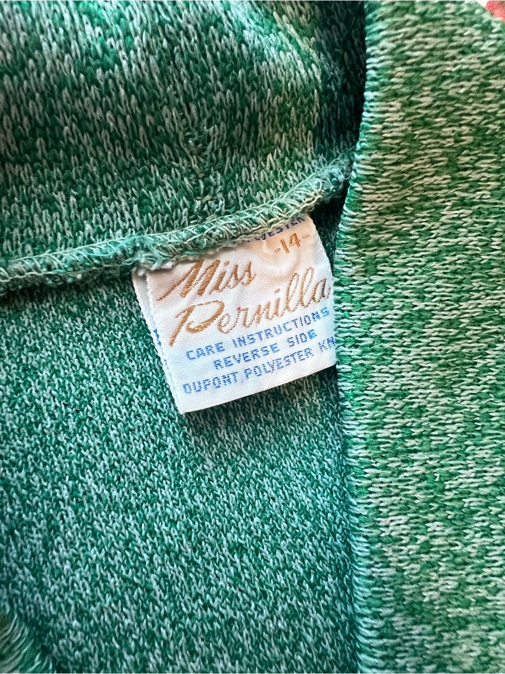 VTG 70s Miss Pernilla Green Knit Cardigan Pants Set 2pc Sporty Stripe 14 - Picture 8 of 14